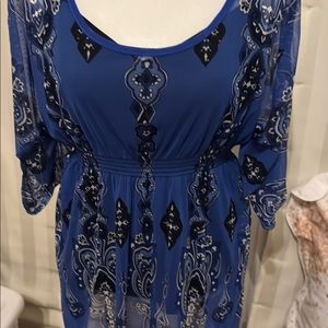 Blue Paisley Print Dress